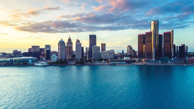 Downtown Detroit - From Windsor Ont. Canada